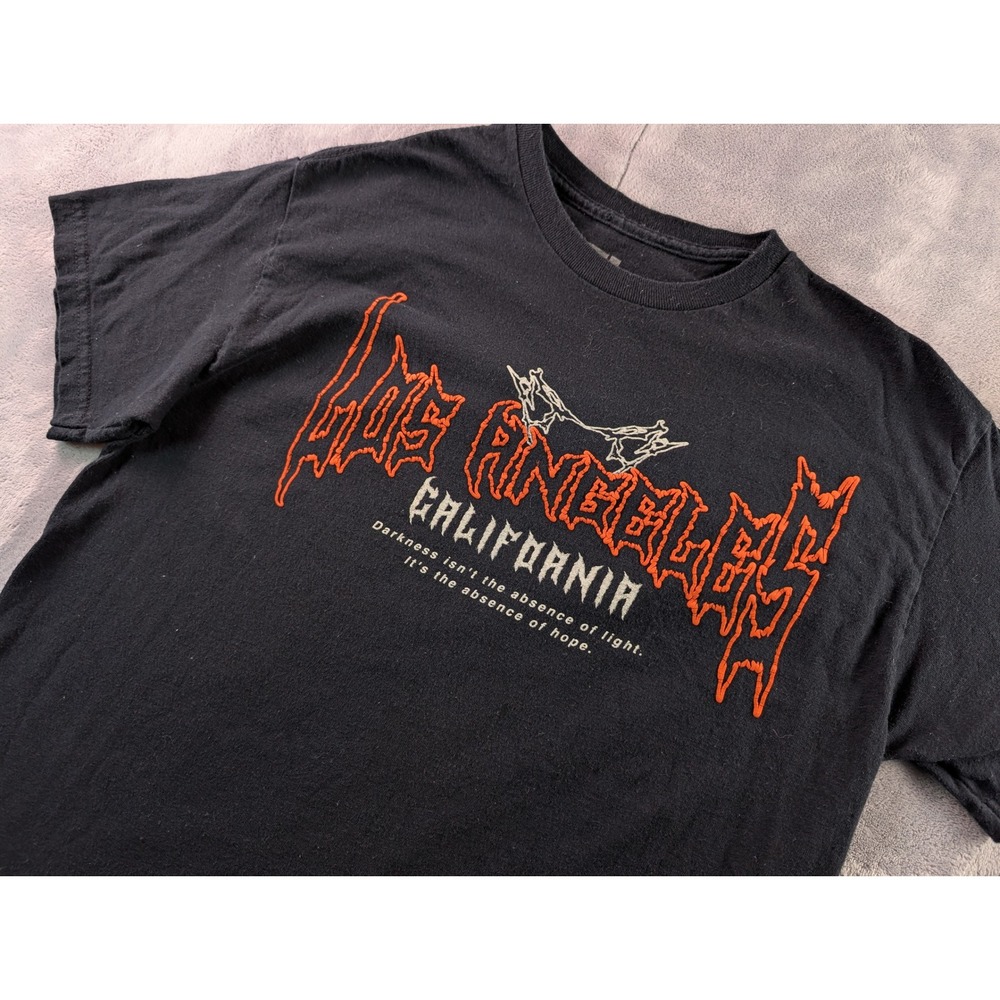 On The Low Los Angeles California Graphic T-Shirt Black Mens Medium OTL Metal